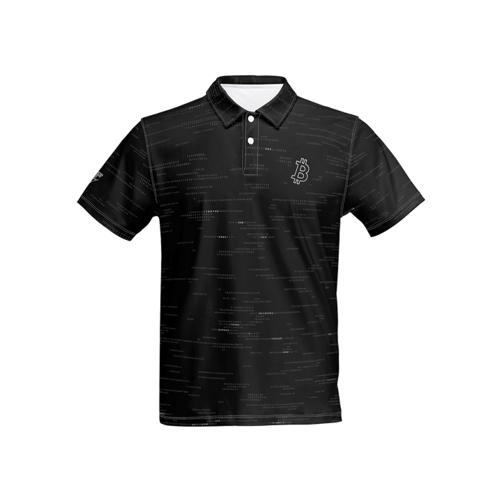 Bitcoin Patterned Slim Fit Polo