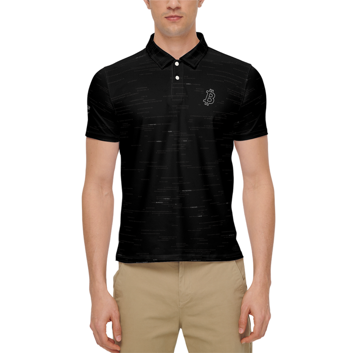 Bitcoin Patterned Slim Fit Polo